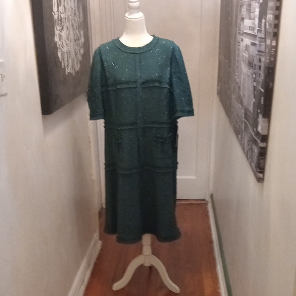 Teri Jon Teal Midi Dress